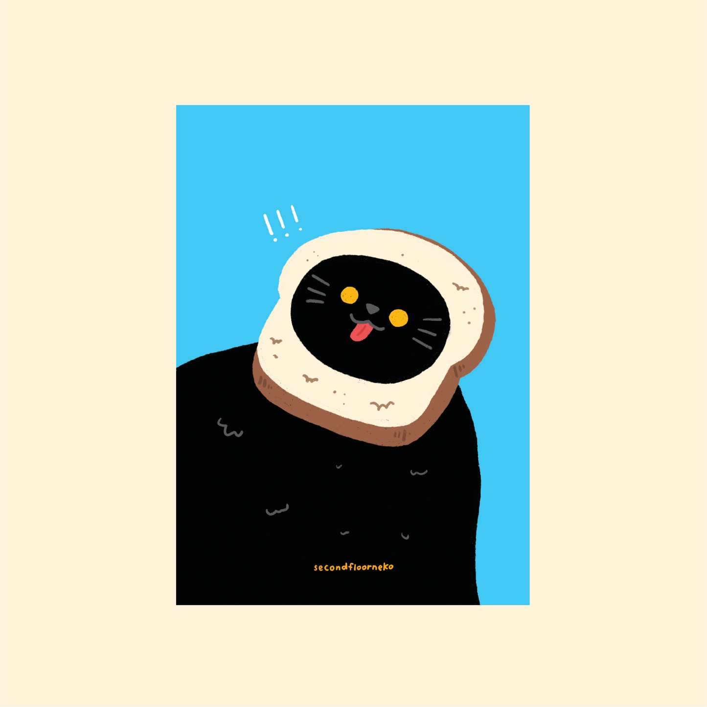 Inbread cat A4 print