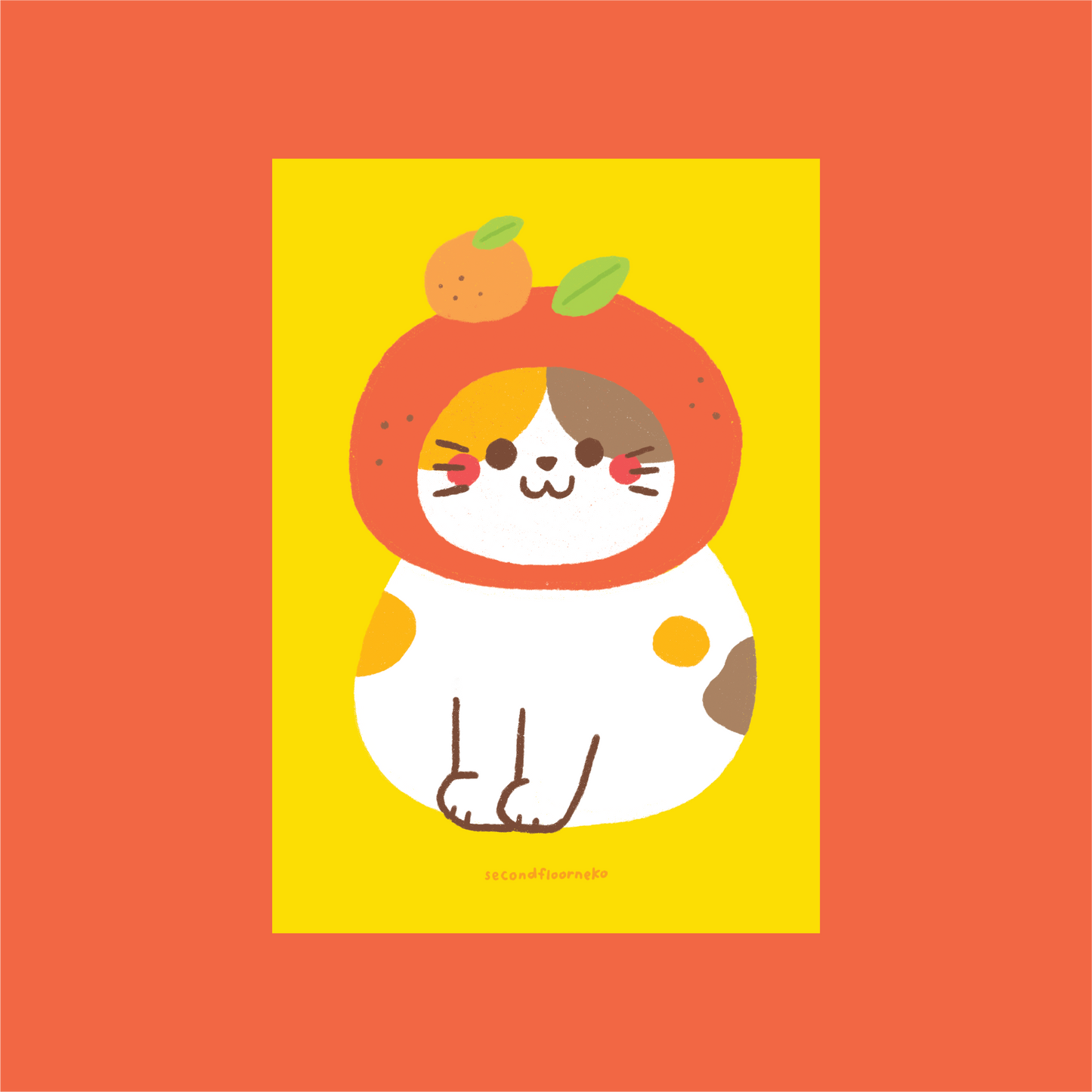 Orange cat A5 print