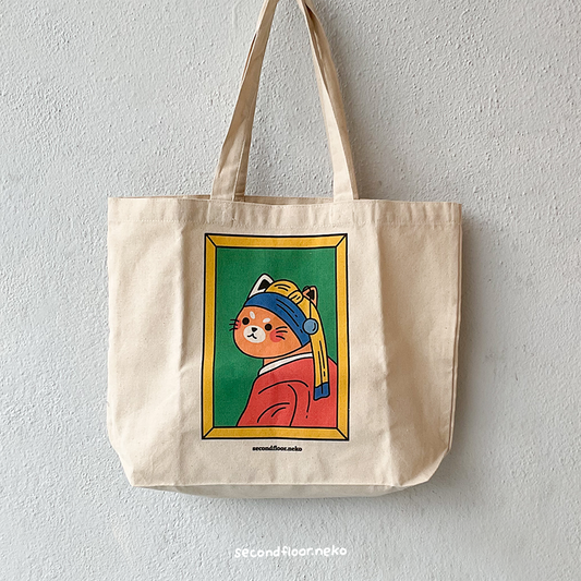 Cat earring totebag
