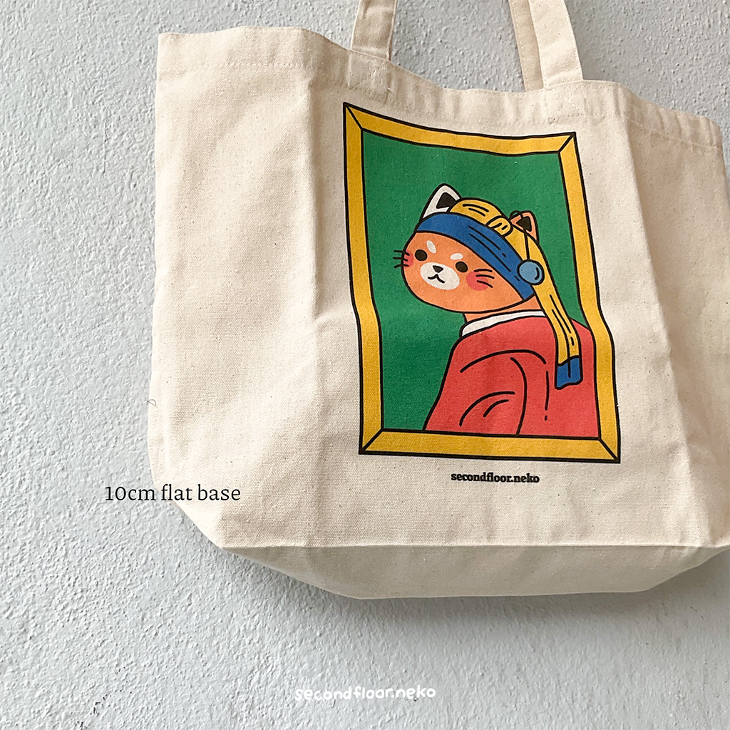 Cat earring totebag