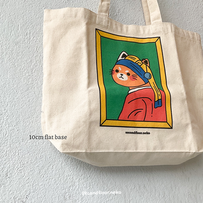Cat earring totebag