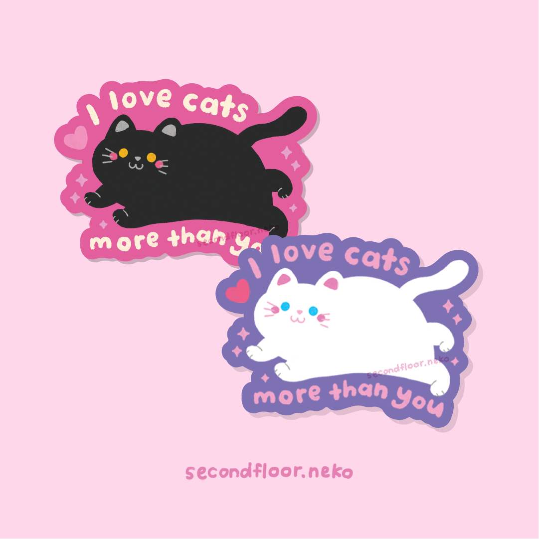 I Love Cats Die-cut sticker