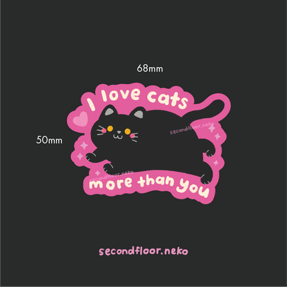 I Love Cats Die-cut sticker