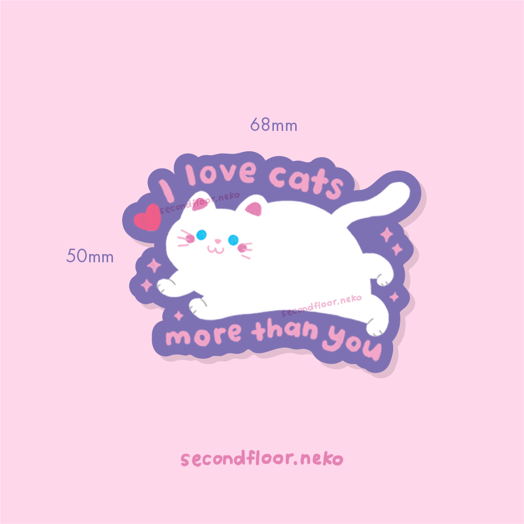I Love Cats Die-cut sticker
