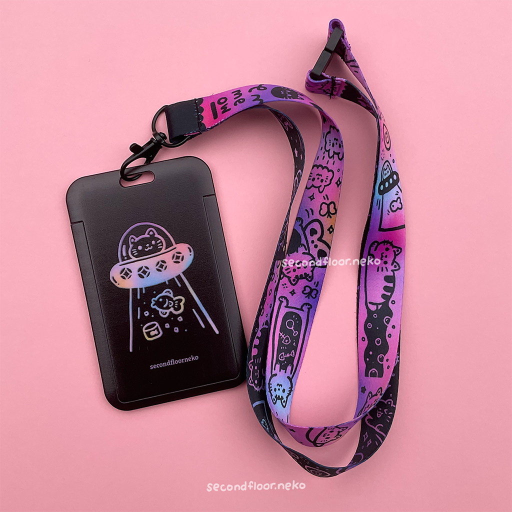 Space cats lanyard